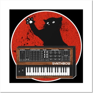 Analog Synthesizer Cat Retro Japan Synths Gift Posters and Art